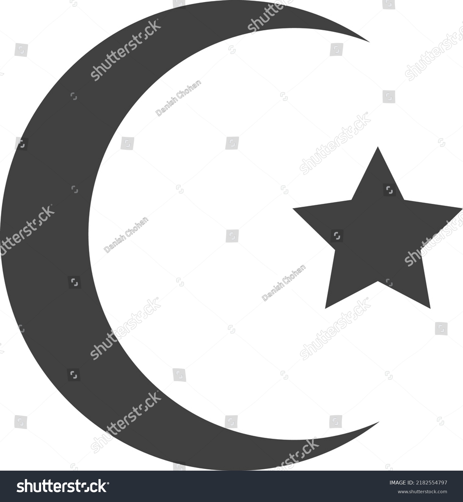 Islam Vector Religious Sign Moon Star Stock Vector (Royalty Free ...