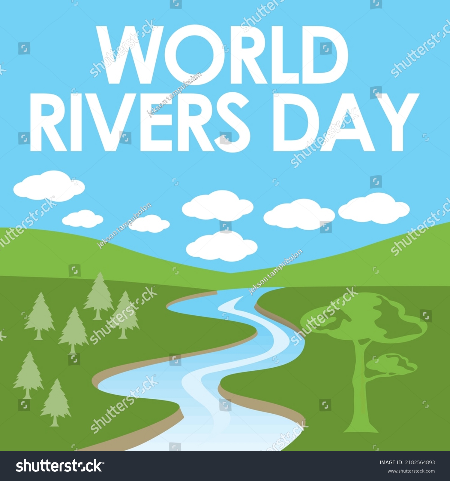 World Rivers Day Vector Illustration Stock Vector (Royalty Free