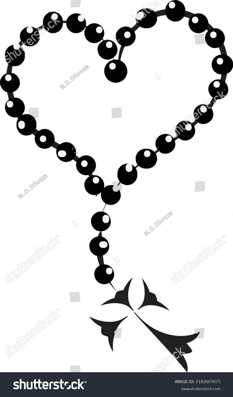 Christian Tattoo Design Rosary Use Poster Stock Vector (Royalty Free ...