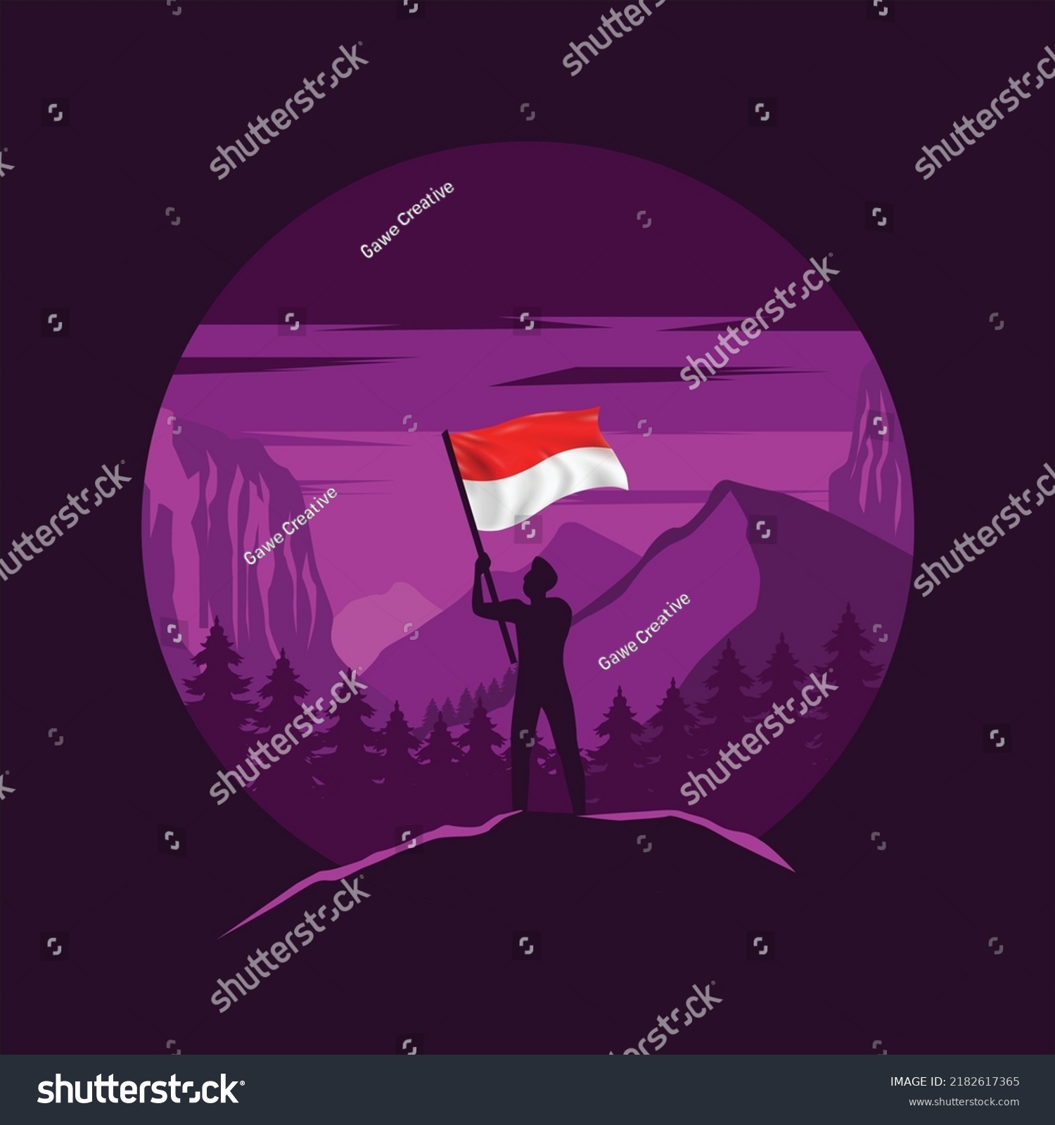 Indonesia Independence Day Graphic Illustration Stock Vector Royalty Free 2182617365 1455