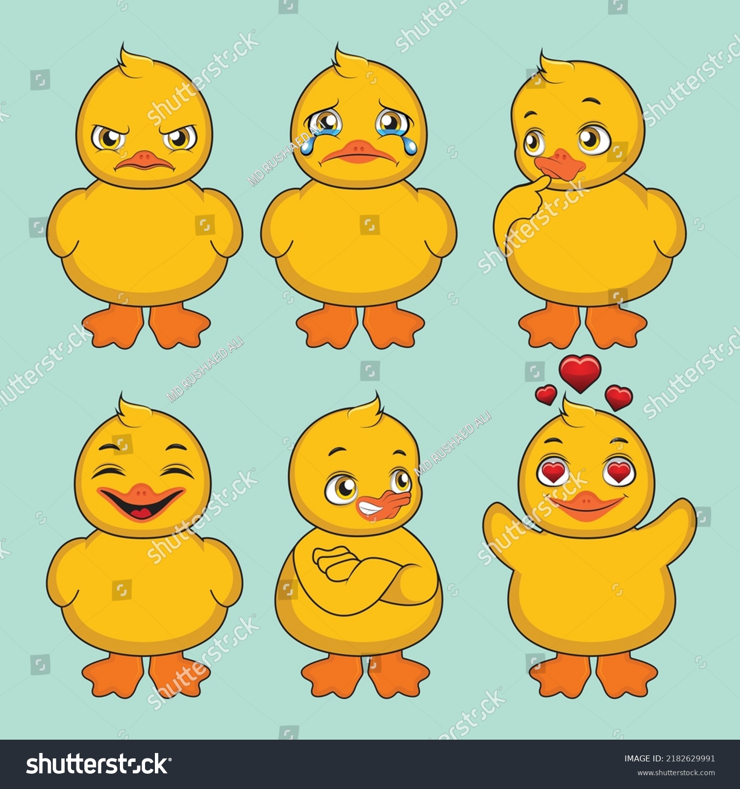 Baby Duck Cartoon Emoji Vector Stock Vector (Royalty Free) 2182629991 ...