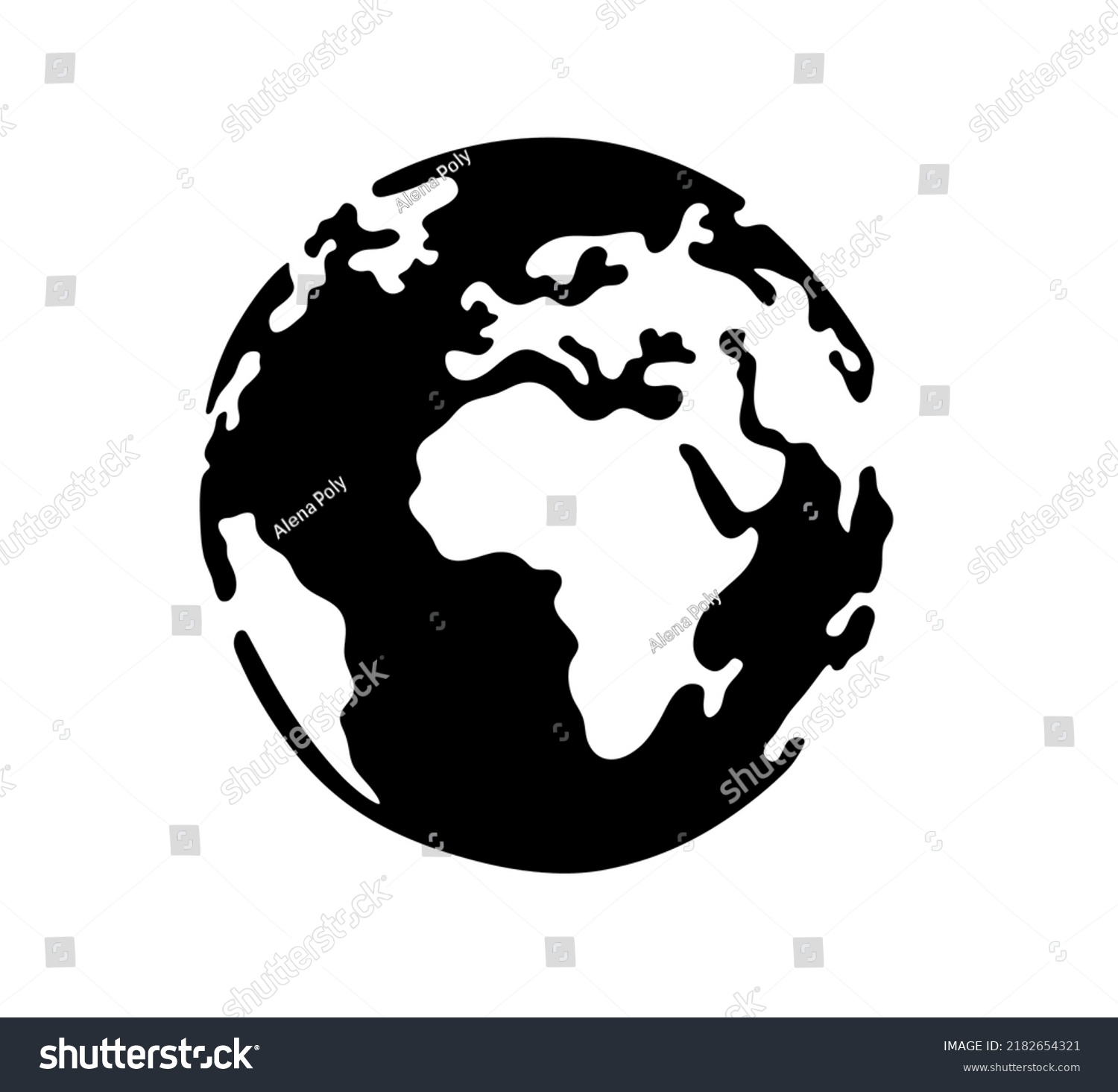 Vector Isolated Globe Planet Earth Map Stock Vector (Royalty Free ...