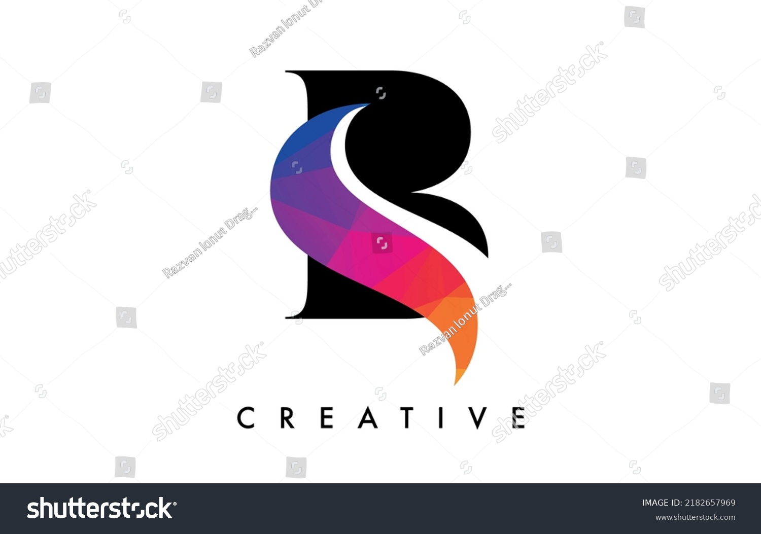 Sb Letter Design Creative Cut Colorful Stock Vector (Royalty Free ...