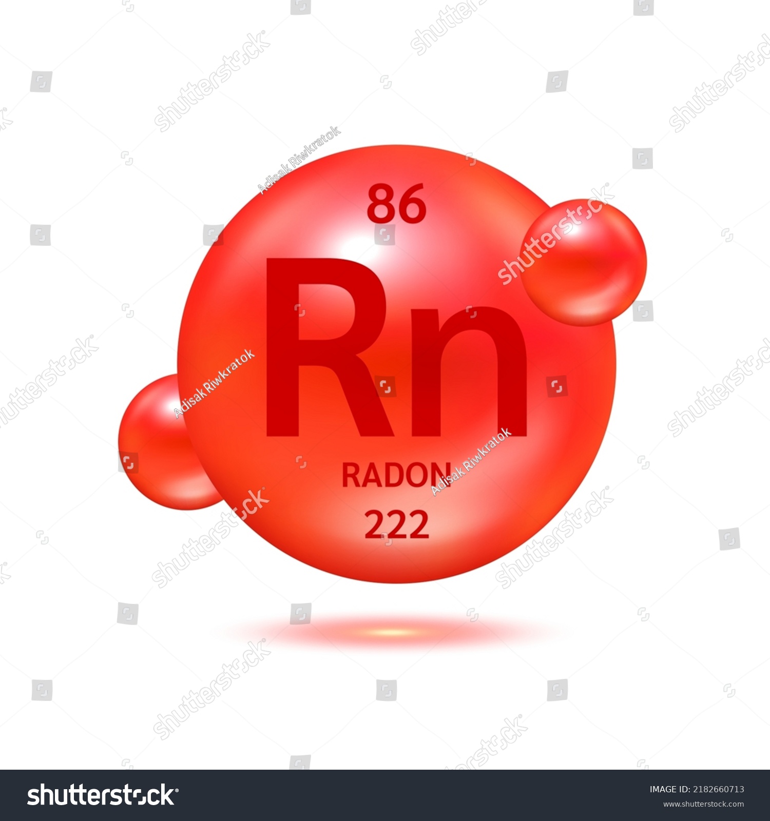 Radon Molecule Models Red Chemical Formulas Stock Vector (Royalty Free ...