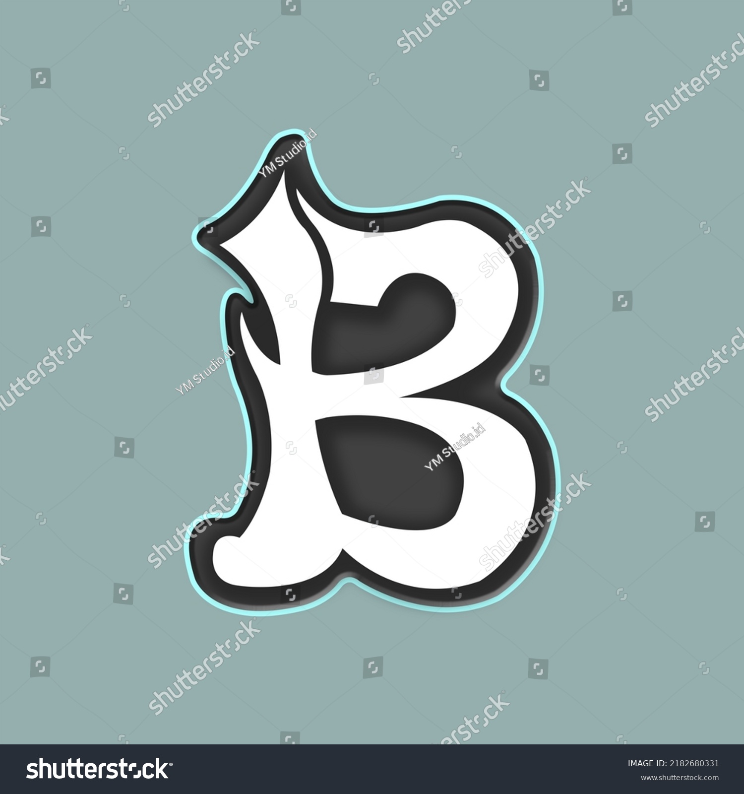 Letter B Alphabet Graffiti Black White Stock Vector (Royalty Free ...