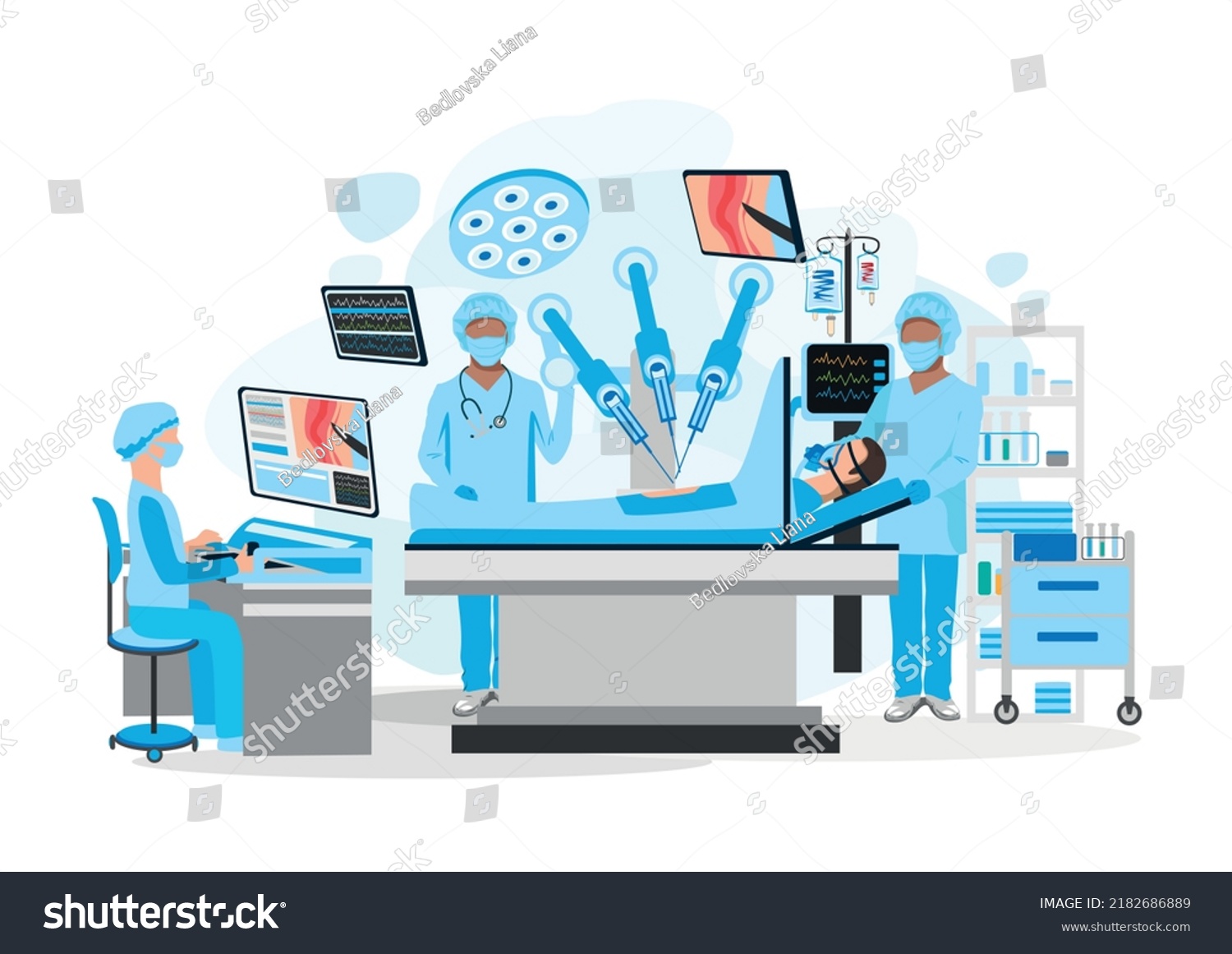 Modern Operating Room Robotic Surgery Medical Stock Vector (Royalty ...