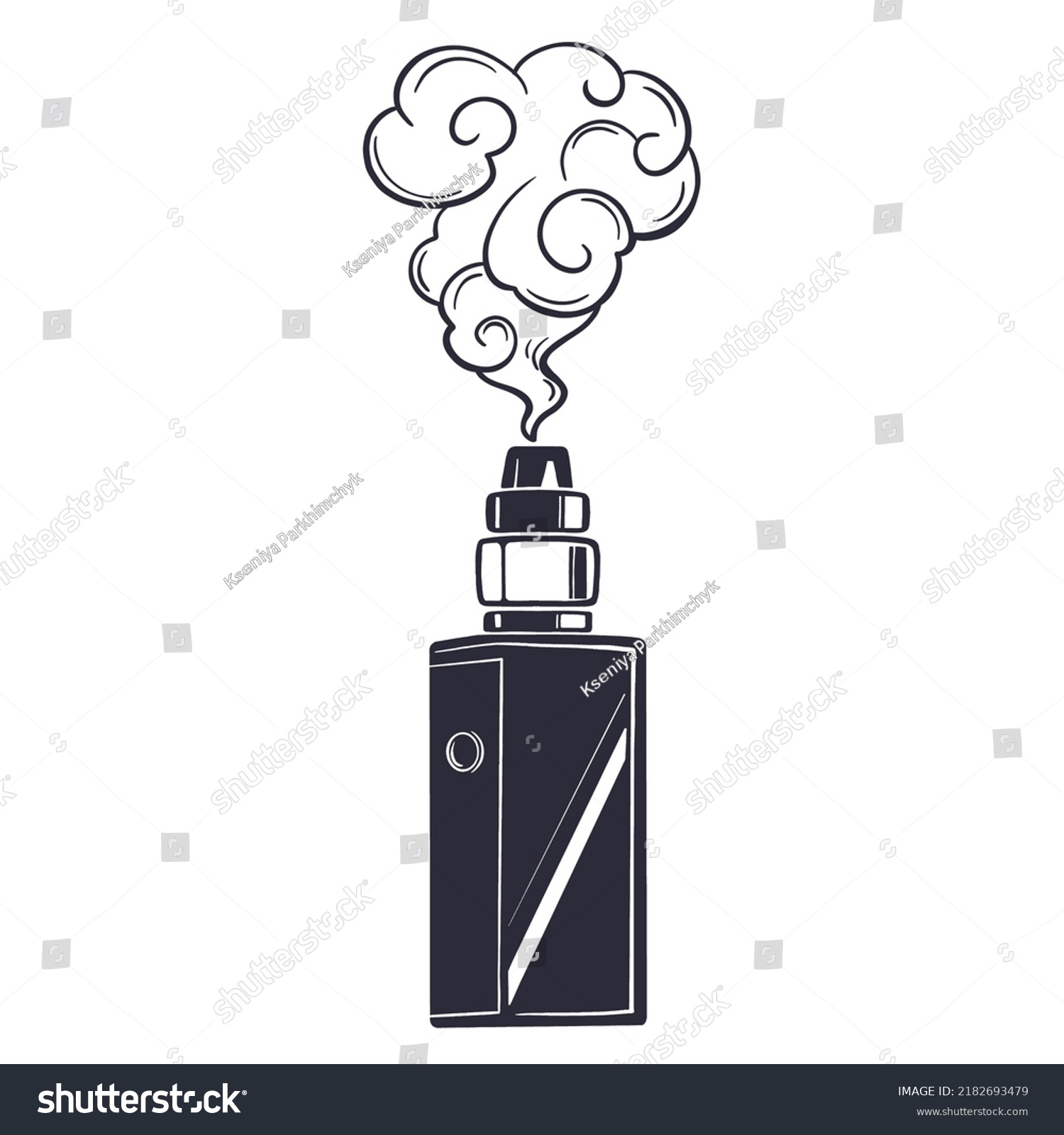 Electronic Cigarette Vape Smoke Vector Icon Stock Vector (Royalty Free ...