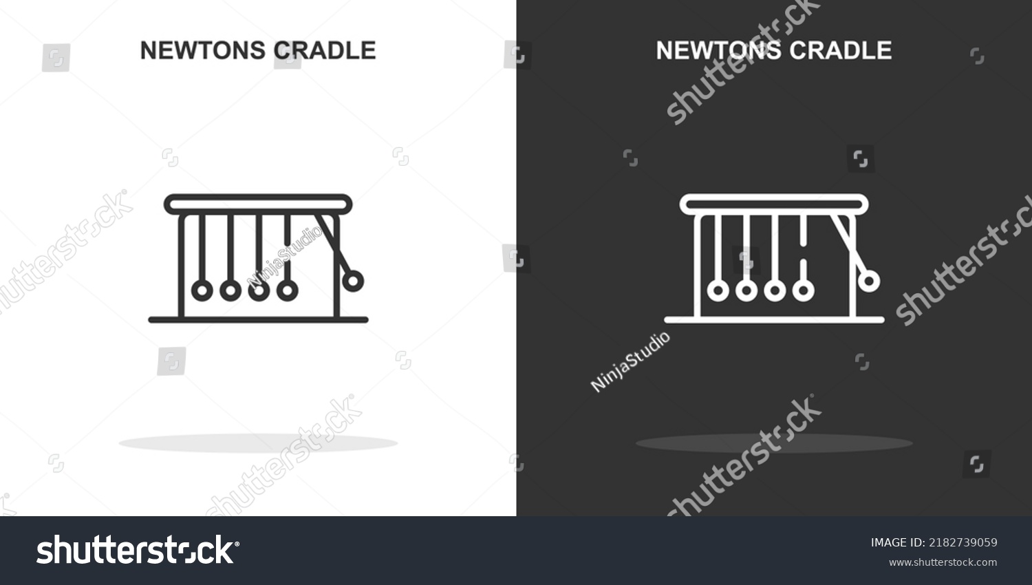 Newtons Cradle Line Icon Simple Outline Stock Vector Royalty Free 2182739059 Shutterstock 2806