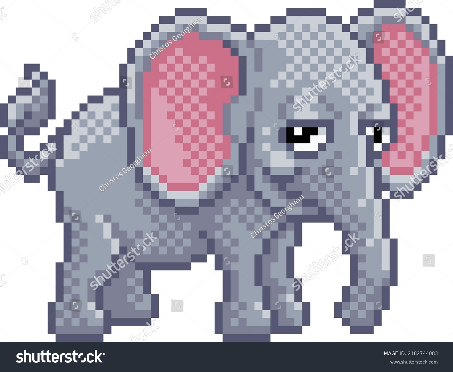 Elephant 8 Bit Pixel Art Safari Stock Vector (Royalty Free) 2182744083 ...