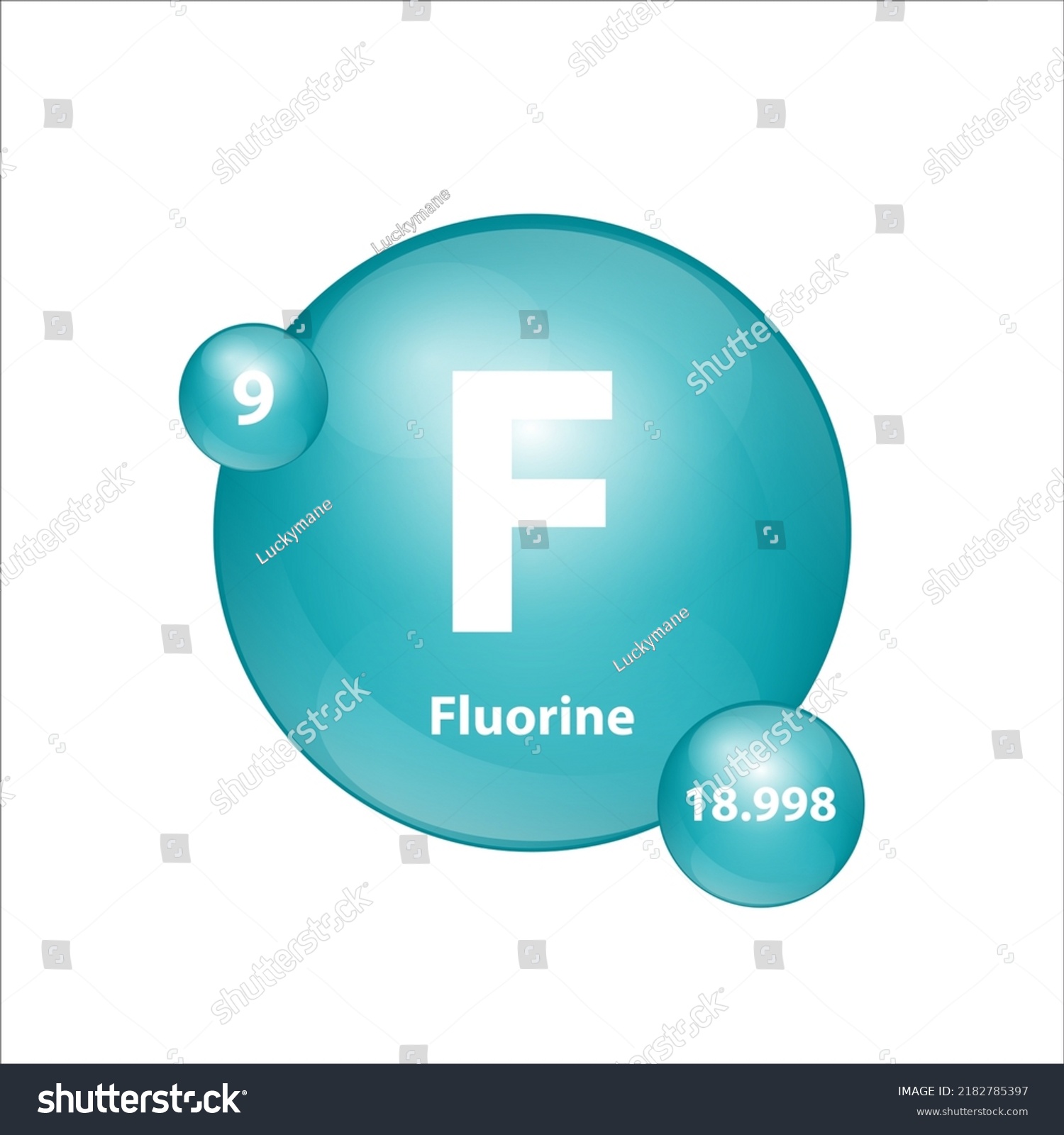 Fluorine F Icon Structure Chemical Element Stock Vector (Royalty Free ...