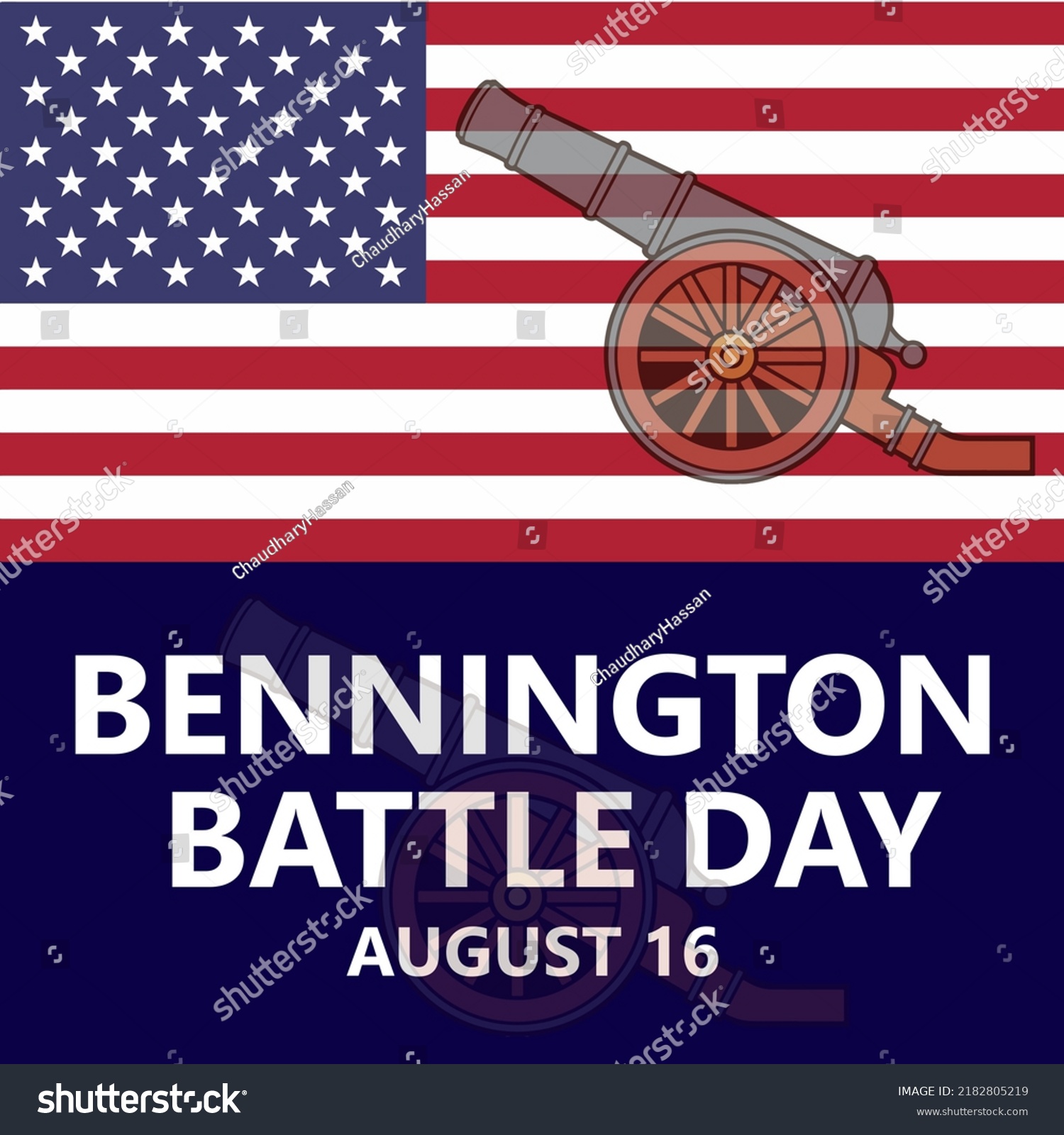 Bennington Battle Day Illustration Battle Bennington Stock Illustration