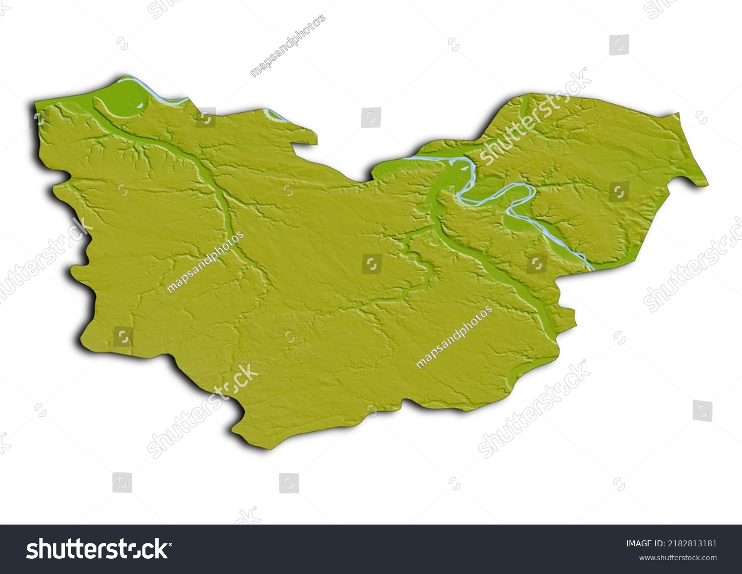 Eure France Map Shaded Relief Map Stock Illustration 2182813181 