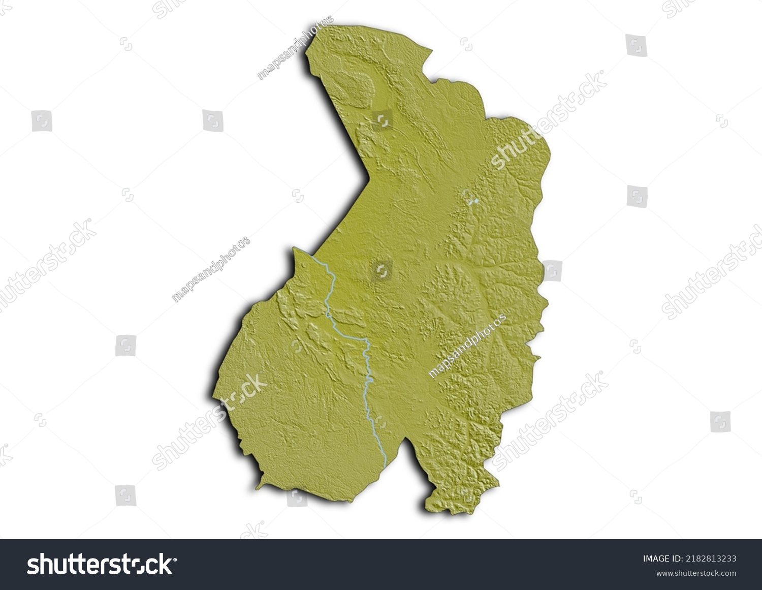 Haut Ogooue Province Gabon Map Shaded Stock Illustration 2182813233 ...