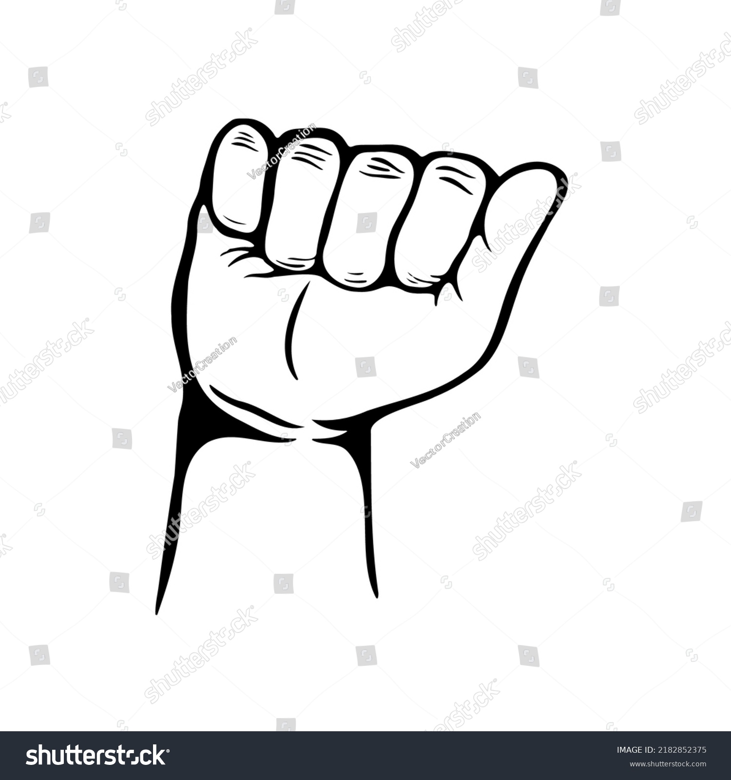 Kid Hand Raising Fist Hands Clenched Stock Vector (Royalty Free ...