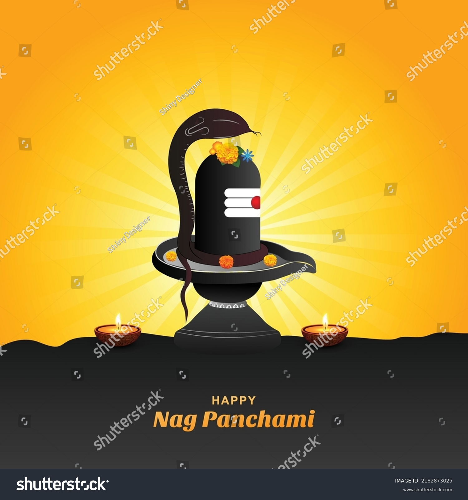 Nag Panchami Card On Indian Festival Stock Vector (Royalty Free ...