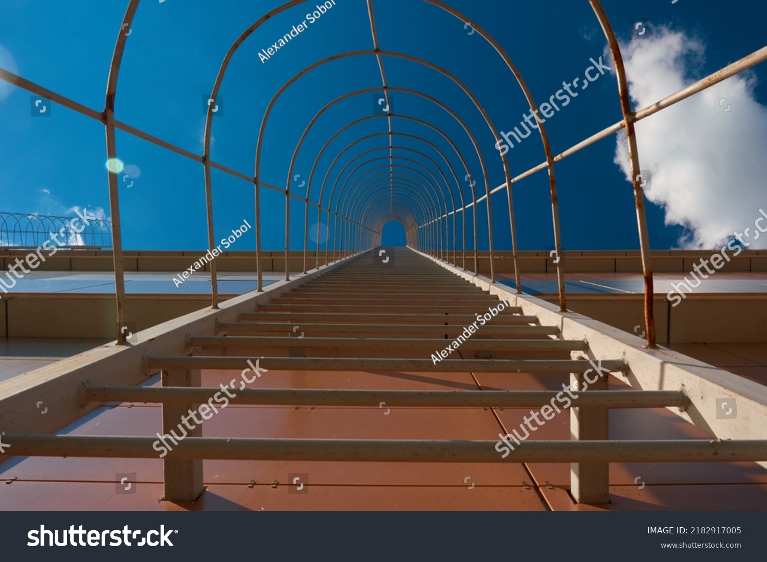 Fire Escape Mall Leading Stock Photo 2182917005 