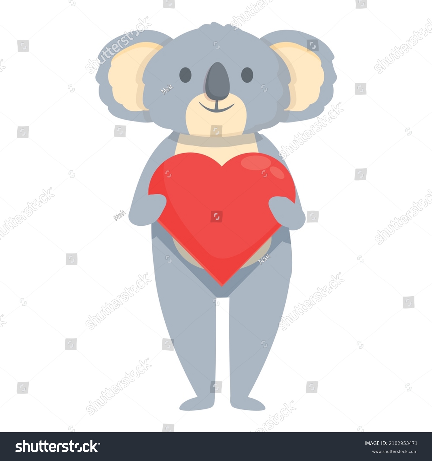 Love Heart Koala Icon Cartoon Vector Stock Vector (Royalty Free ...