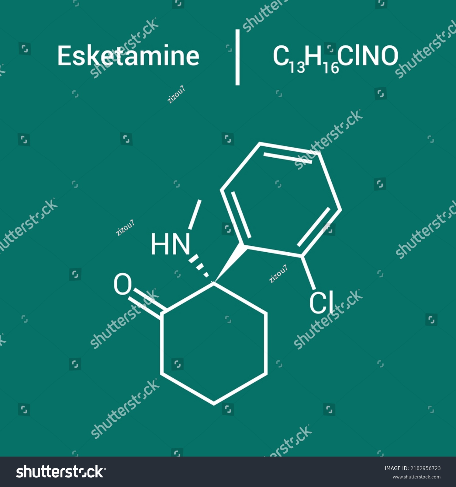 Chemical Structure Esketamine C13h16clno Stock Vector (Royalty Free ...