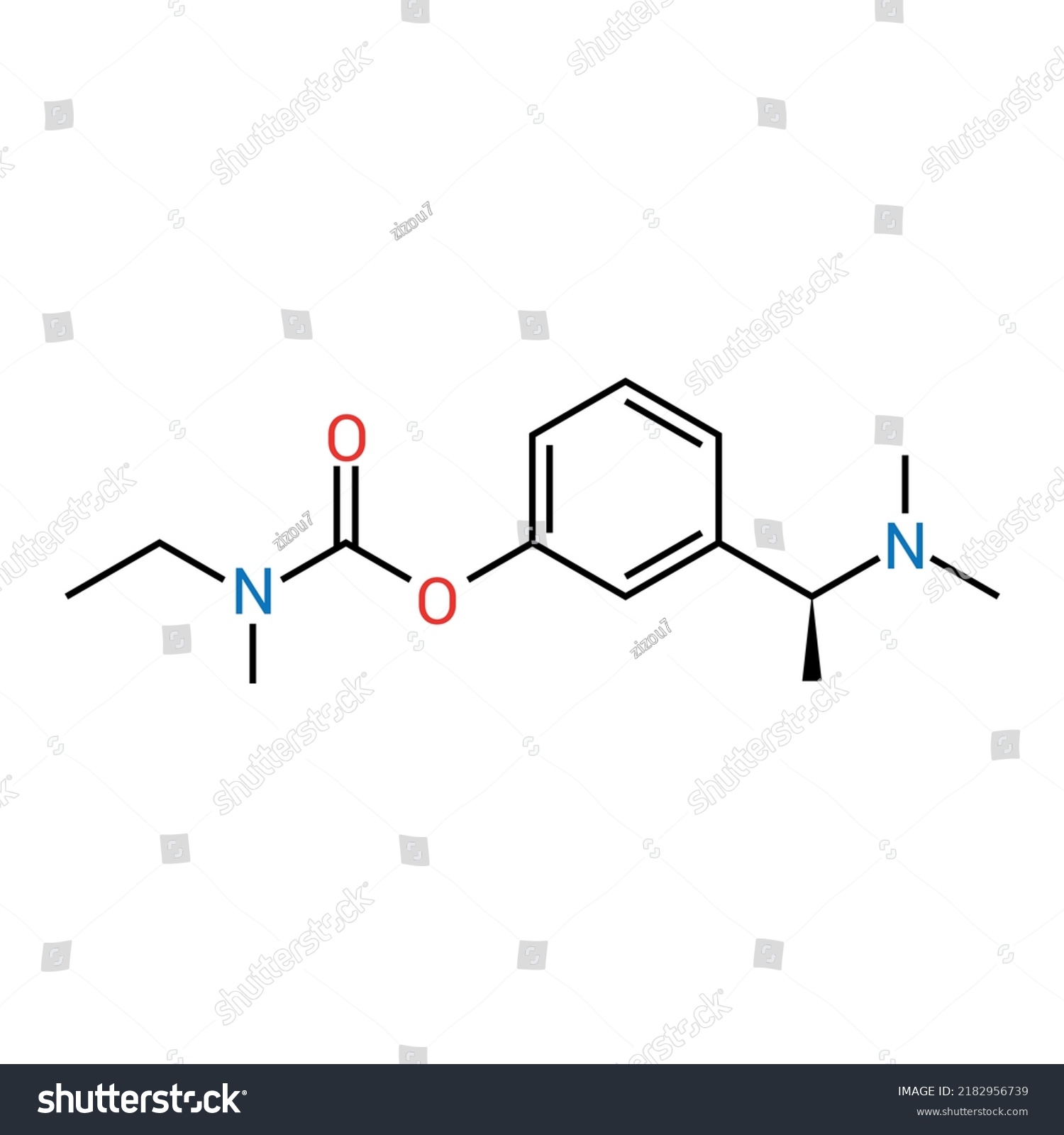 Chemical Structure Rivastigmine C14h22n2o2 Stock Vector (Royalty Free ...