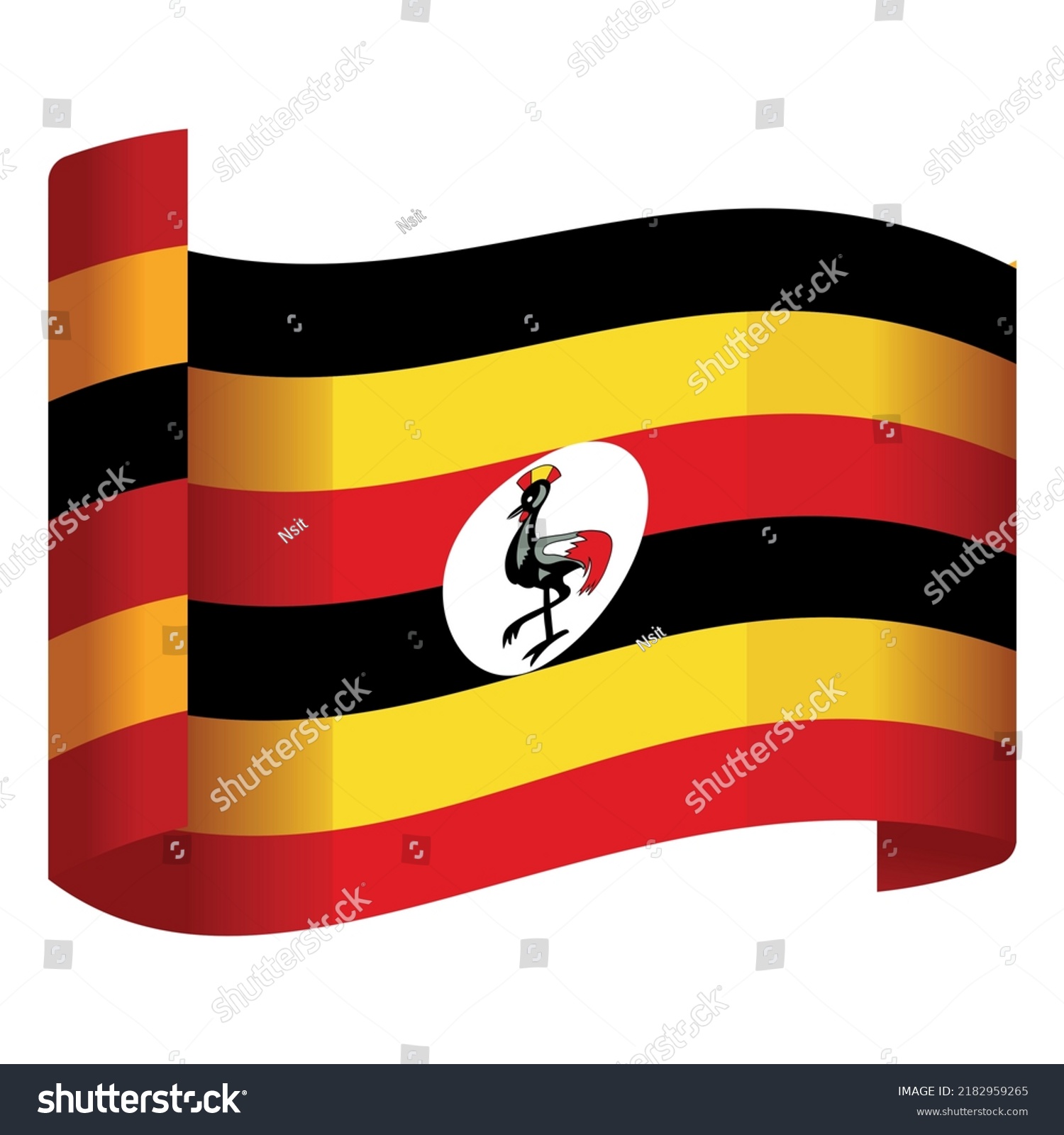 National Uganda Icon Cartoon Vector Independence Stock Vector (Royalty ...