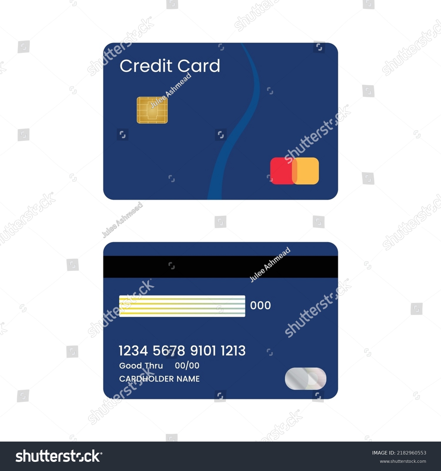 Generic Credit Card Vector Front Back Stock Vector (Royalty Free ...