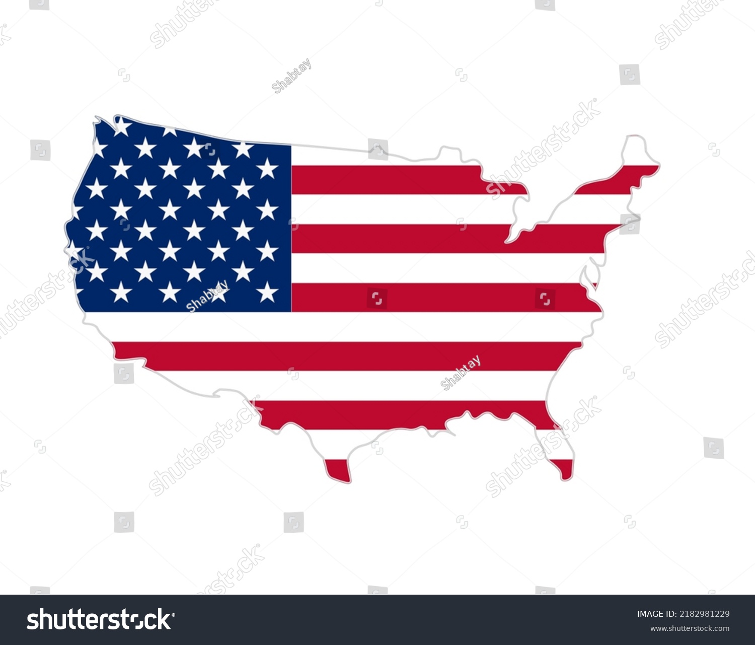 Usa Map Flag Vector Illustration Map Stock Vector (Royalty Free ...