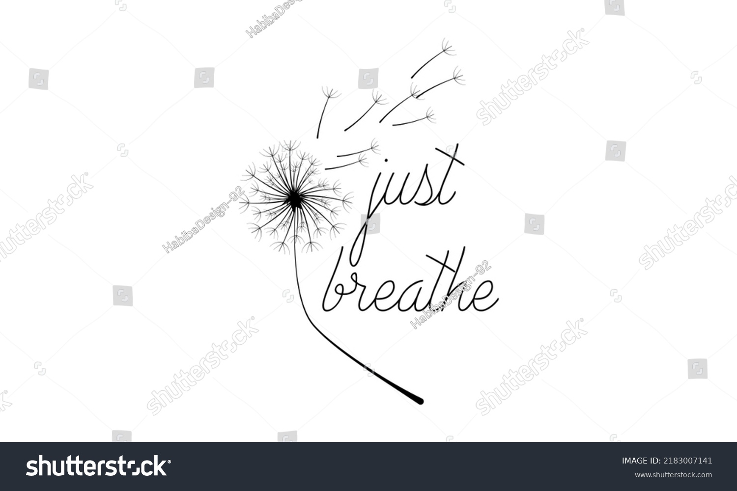 Just Breathe Dandelion Blowing Vector Clip Stock Vector (Royalty Free ...