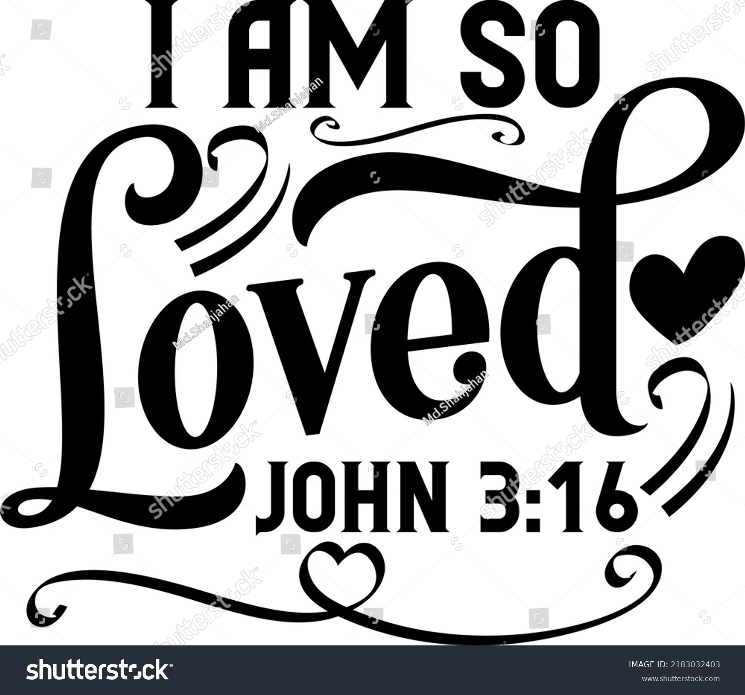 Loved John 316 Bible Verse Lettering Stock Vector Royalty Free