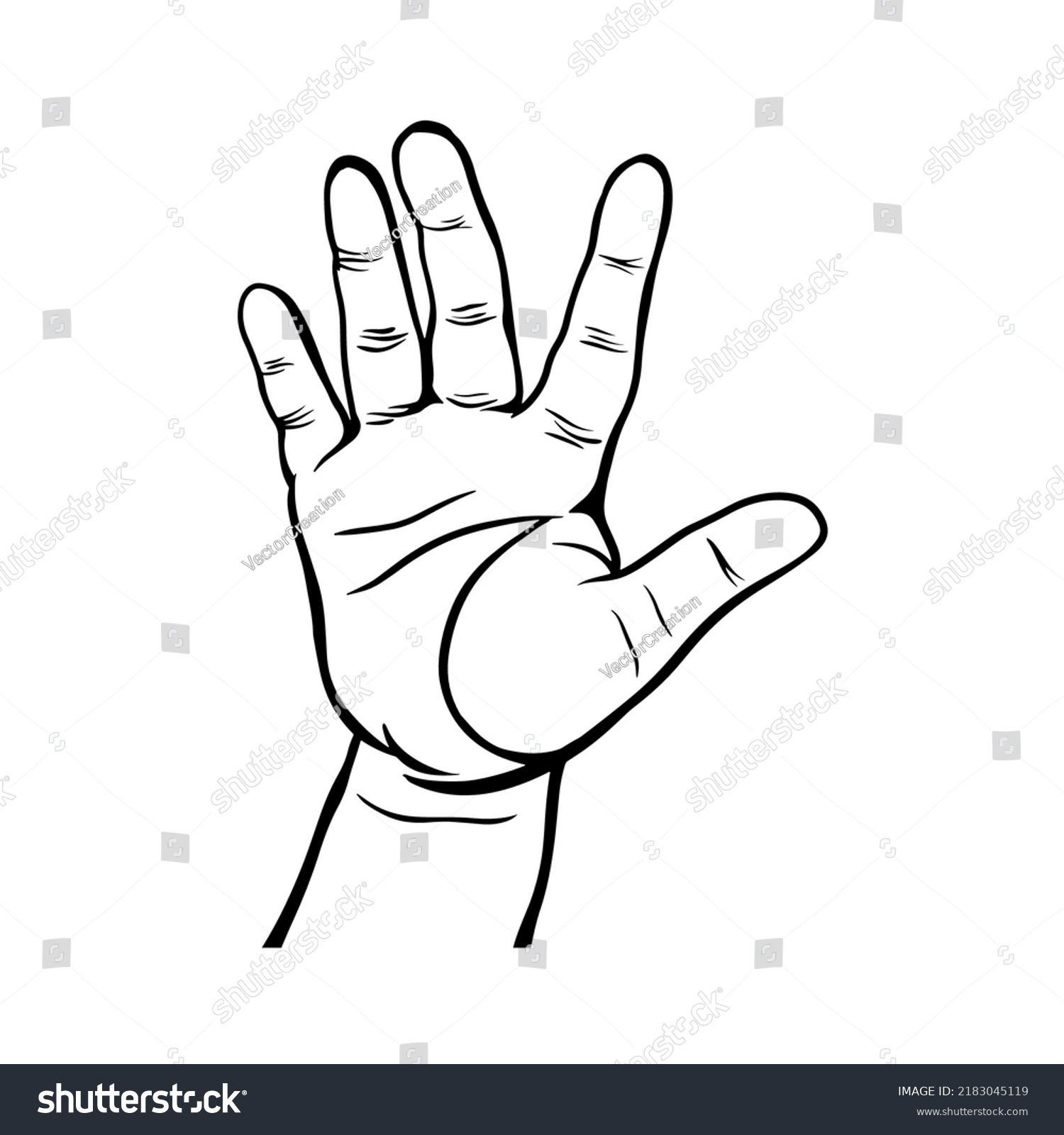 Kid Showing Five Fingers High Five Stock Vector (Royalty Free ...