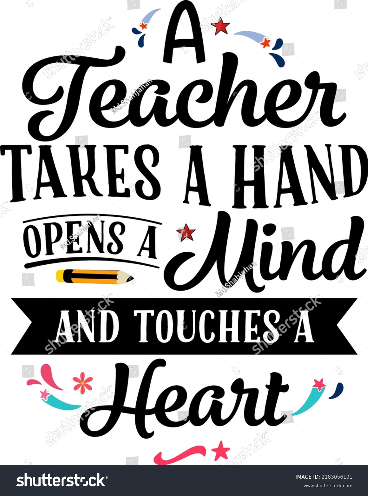 Teacher Takes Hand Opens Mind Touches Stock Vector (Royalty Free ...