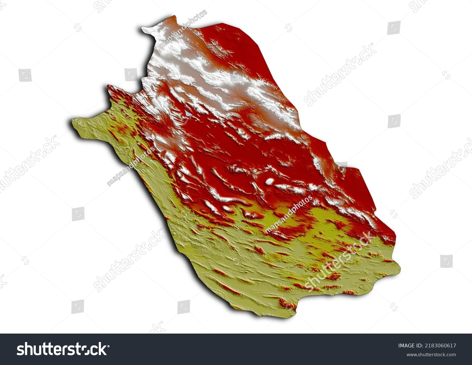 Fars Province Iran Map Shaded Relief Stock Illustration 2183060617