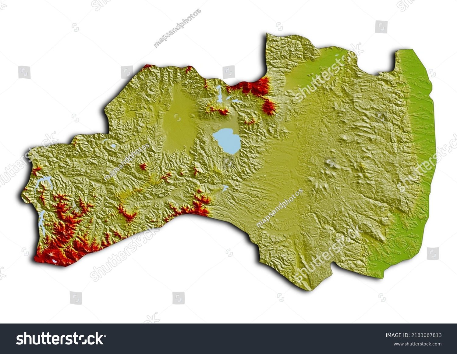 Fukushima Prefecture Japan Map Shaded Relief Stock Illustration ...