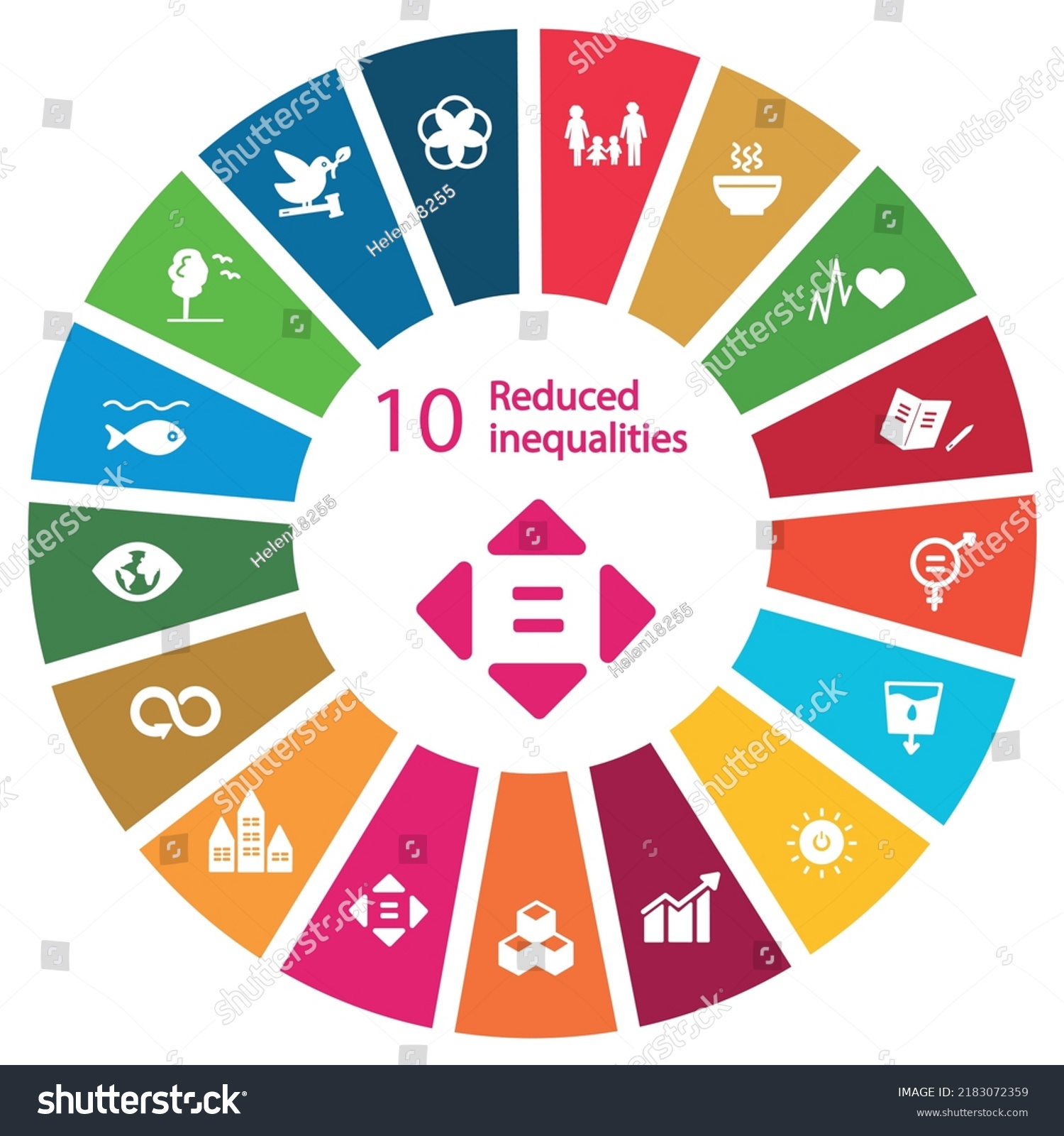 Reduced Inequalities Icon Goal 10 Out Stock Vector (Royalty Free