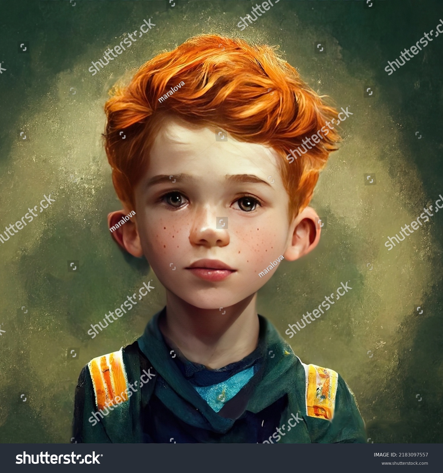 Digital Painting Redhaired Boy Ginger Boy Stock Illustration 2183097557 ...