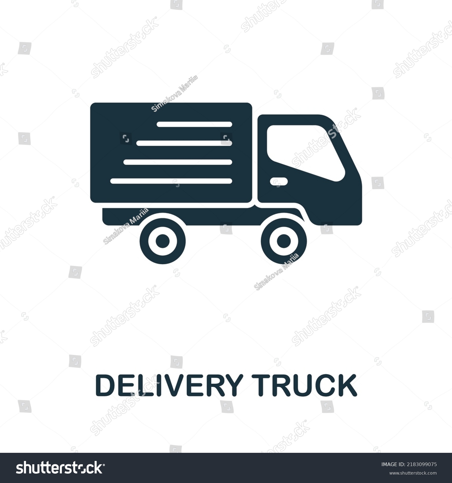 Delivery Truck Icon Monochrome Simple Line Stock Vector (Royalty Free ...