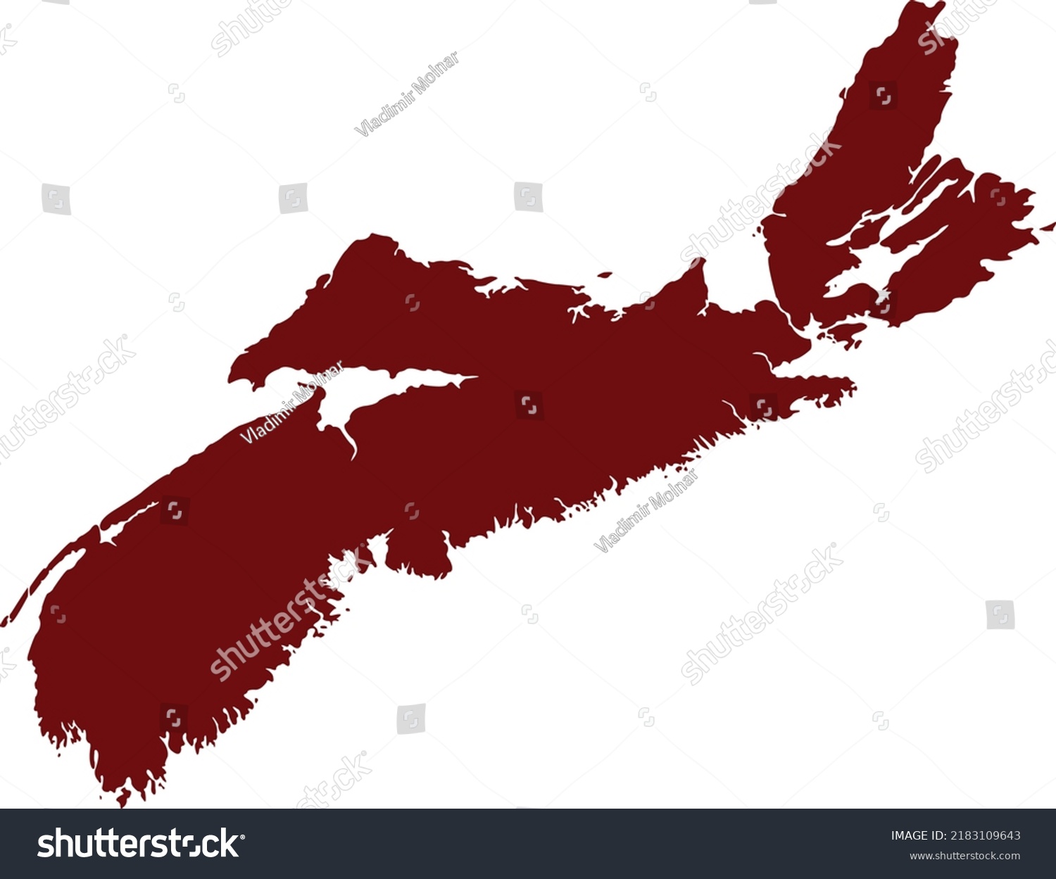 Vector Illustration Nova Scotia Map Stock Vector (Royalty Free ...