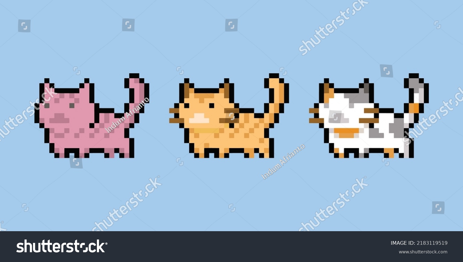 This Cat Pixel Art This Cute Stock Vector (Royalty Free) 2183119519 ...