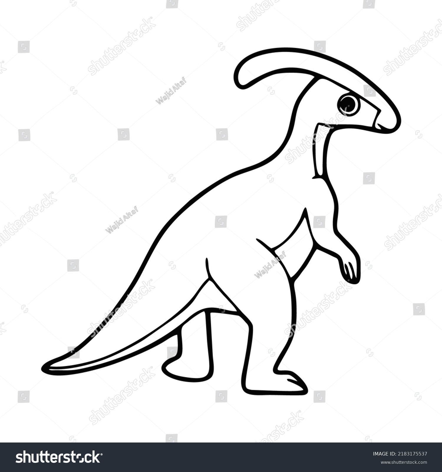 Parasaurolophus Coloring Page Kids Stock Vector (Royalty Free ...