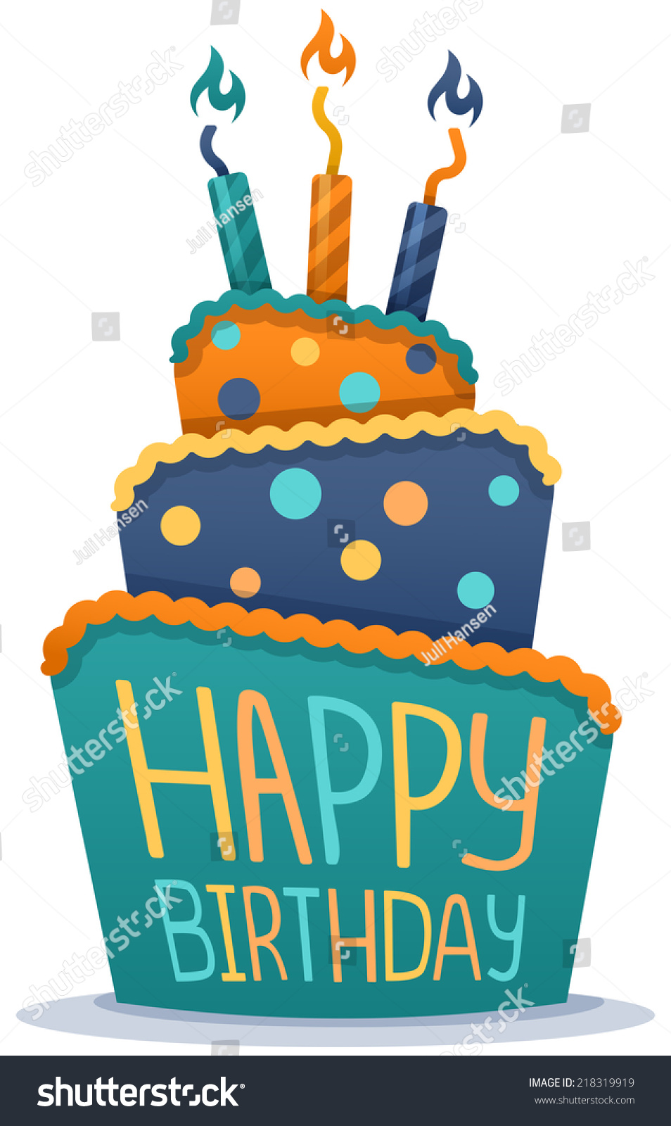 Happy Birthday Cake Candles Stock Vector (Royalty Free) 218319919 ...