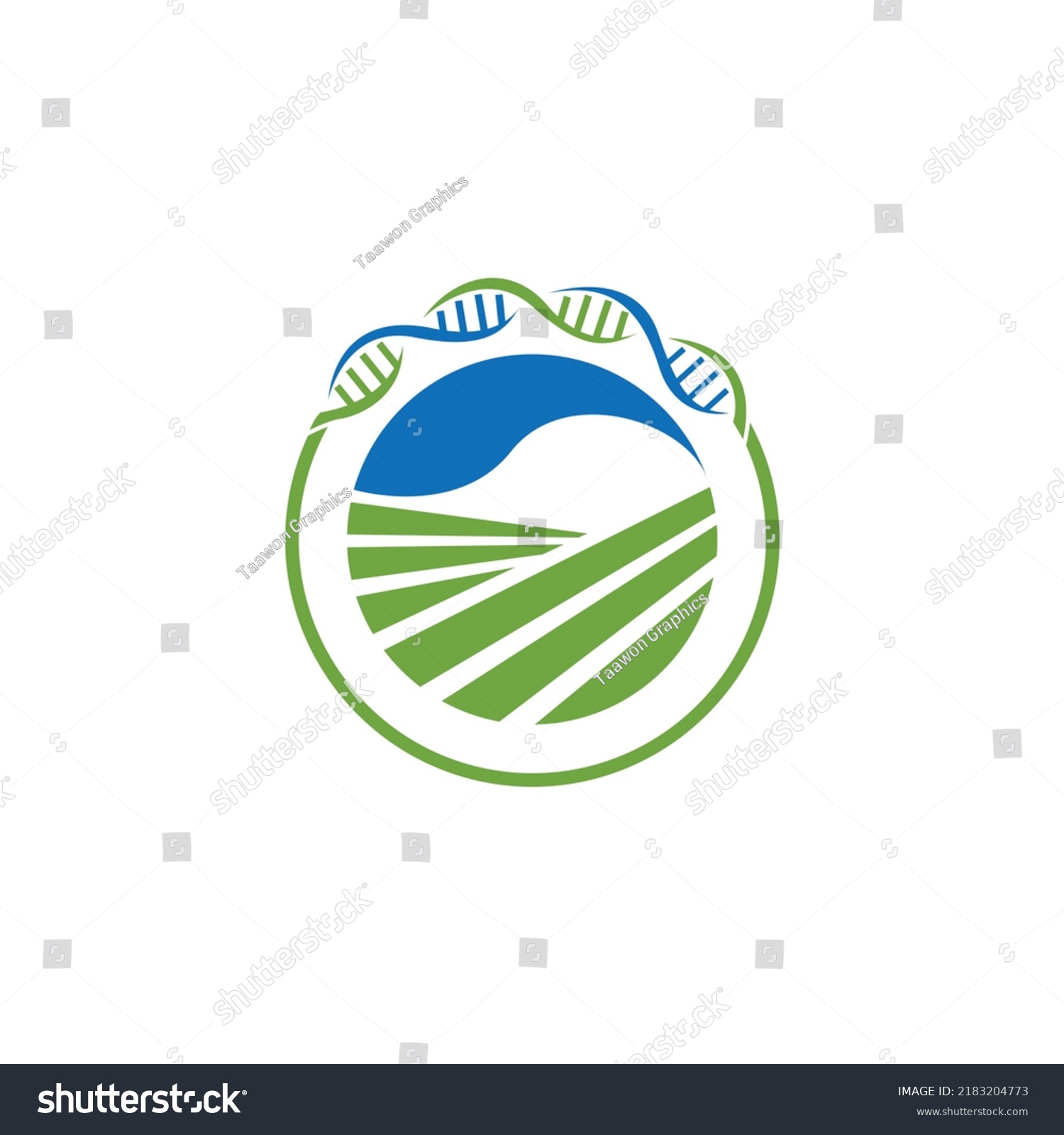 Agricultural Biotechnology Logo Design Dna Farm Stock Vector Royalty