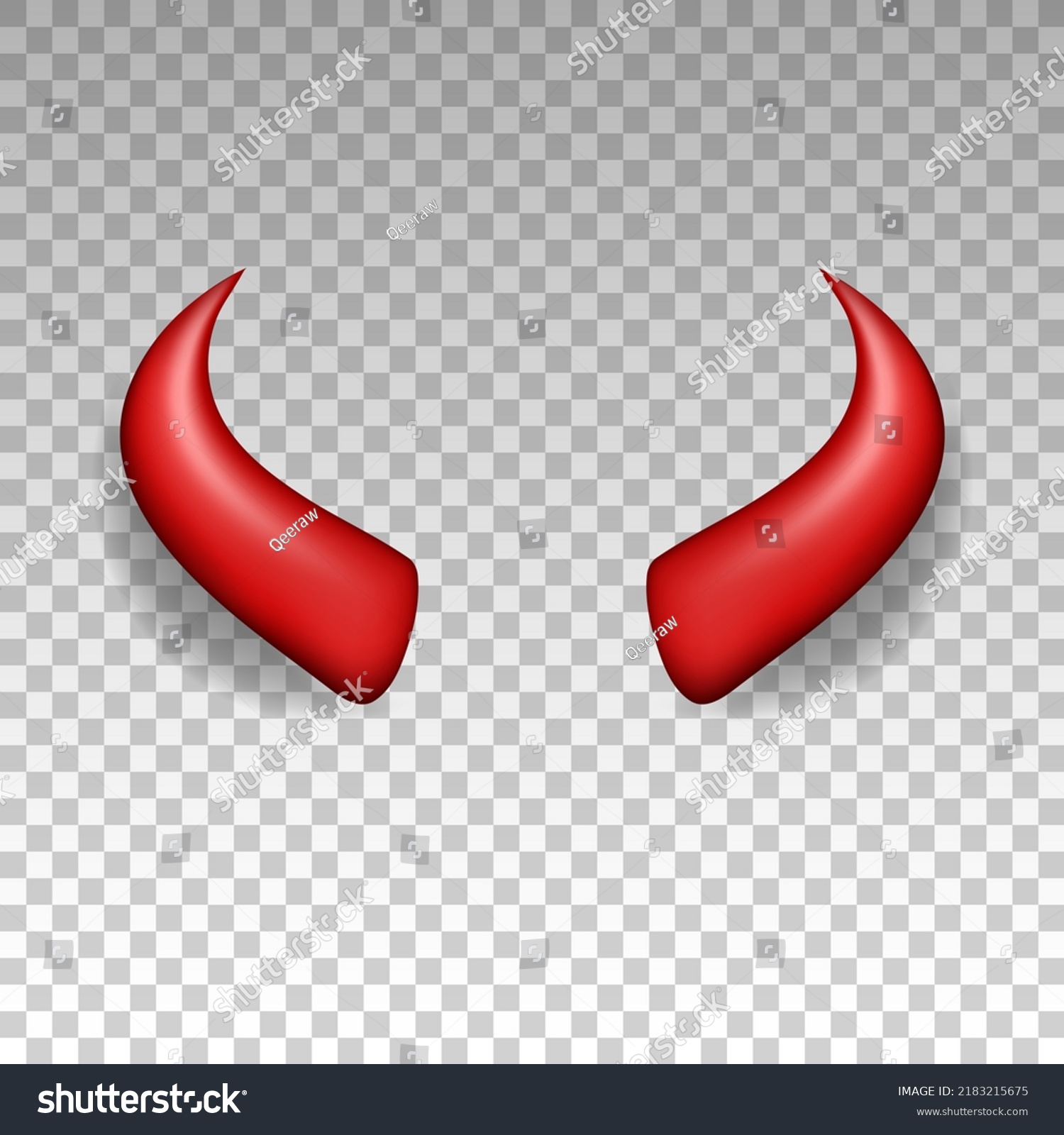 Three Dimensional Devil Horns Red Glossy Stock Vector (Royalty Free ...