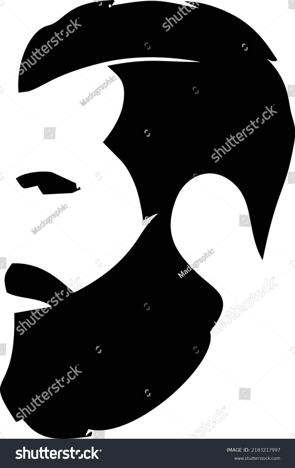 Boy Vector Drawing Beard Face Logo Stock Vector (Royalty Free ...