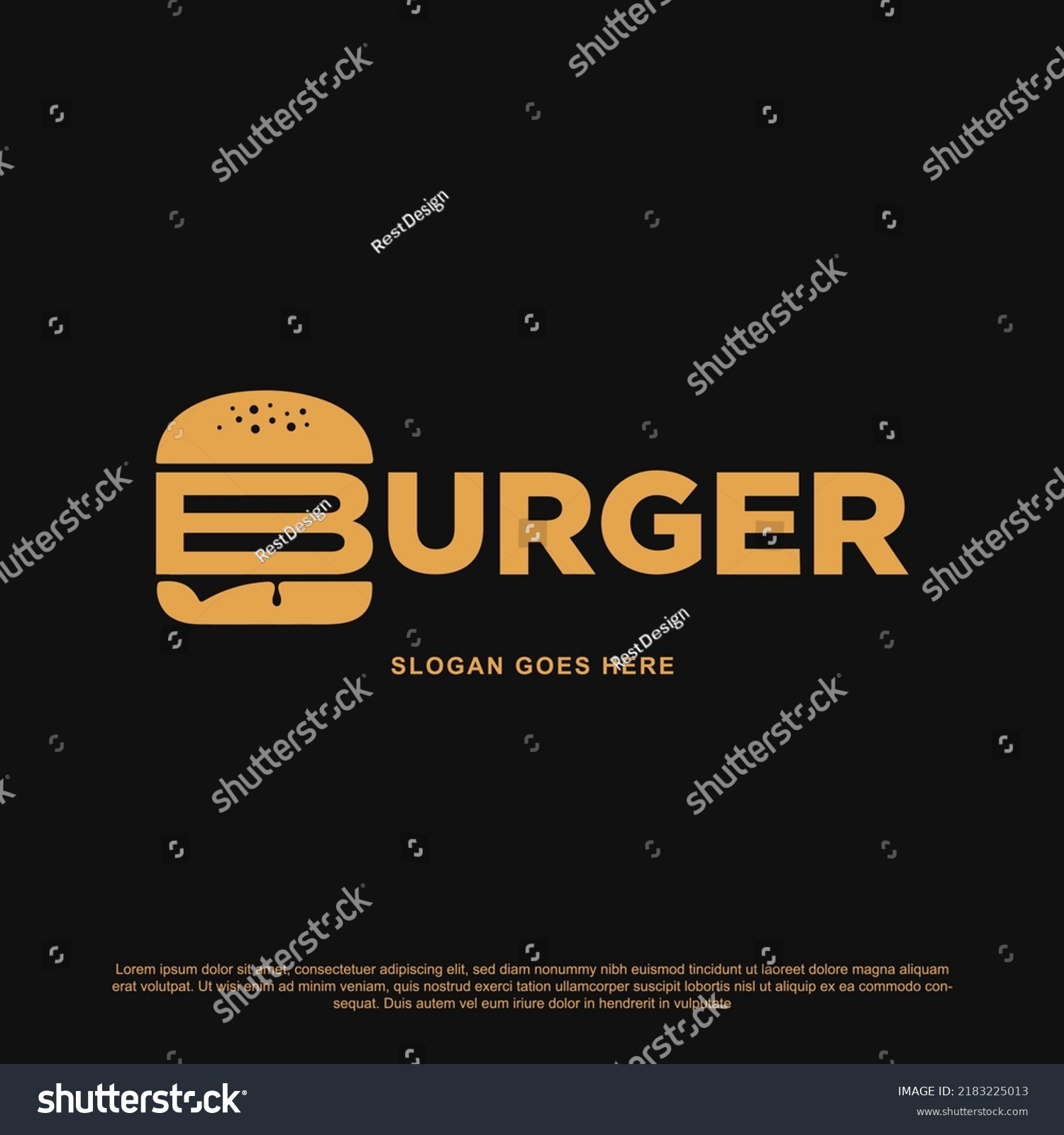 Creative Burger Lettering Logo Design Vector Stock Vector (Royalty Free ...