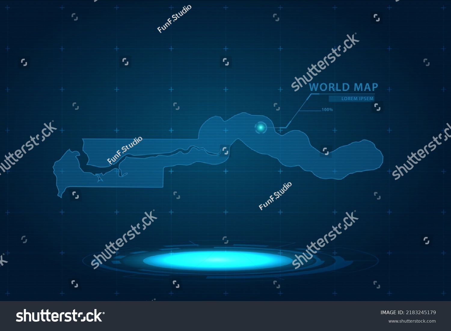 Gambia Map World Map International Vector Stock Vector Royalty Free   Stock Vector Gambia Map World Map International Vector Template With Hologram In Perspective Style And Hud 2183245179 