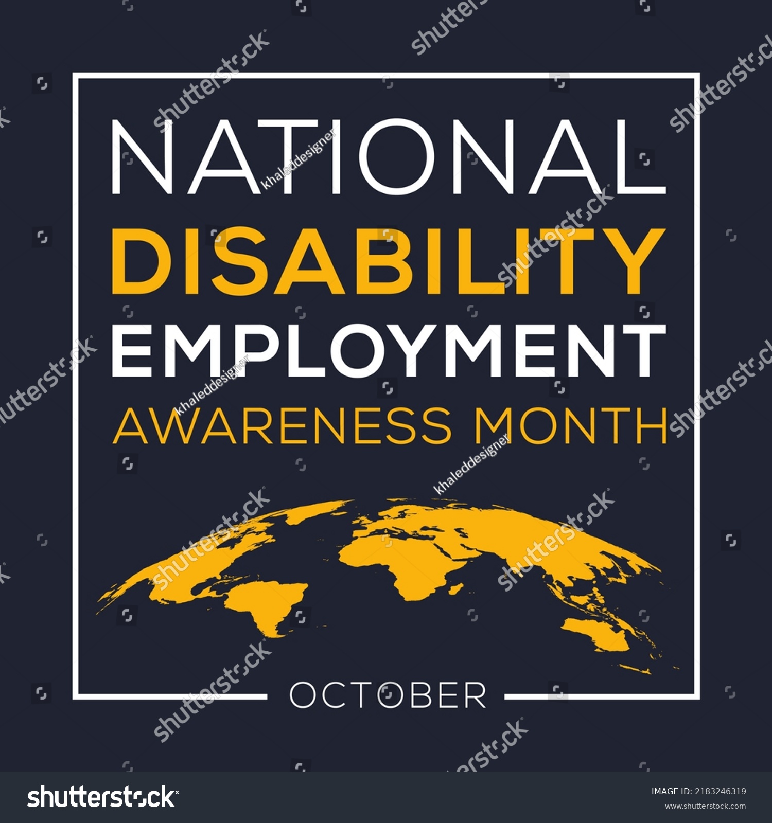 National Disability Employment Awareness Month Held Stock Vector