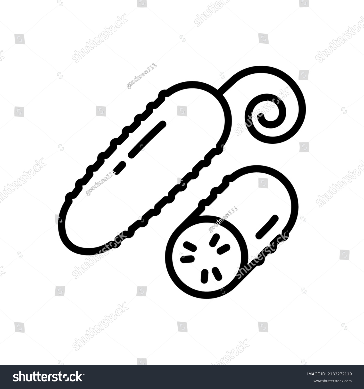 Cucumber Icon Vector Illustration Outline Style Stock Vector Royalty