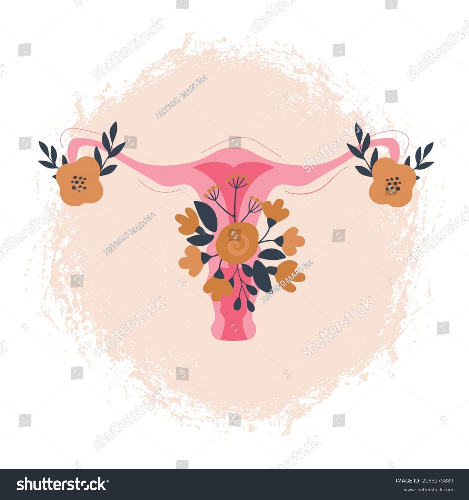 Female Reproductive System Flowers Feminine Gynecology Stock Vector Royalty Free 2183275889 0054