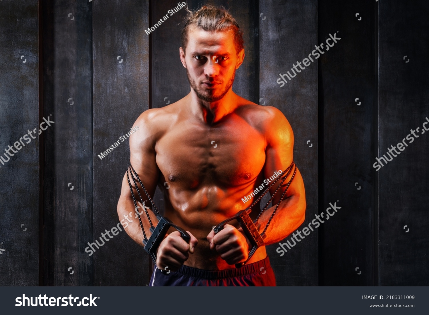 Attractive Tall Muscular Bodybuilder Naked Torso Stock Photo Shutterstock