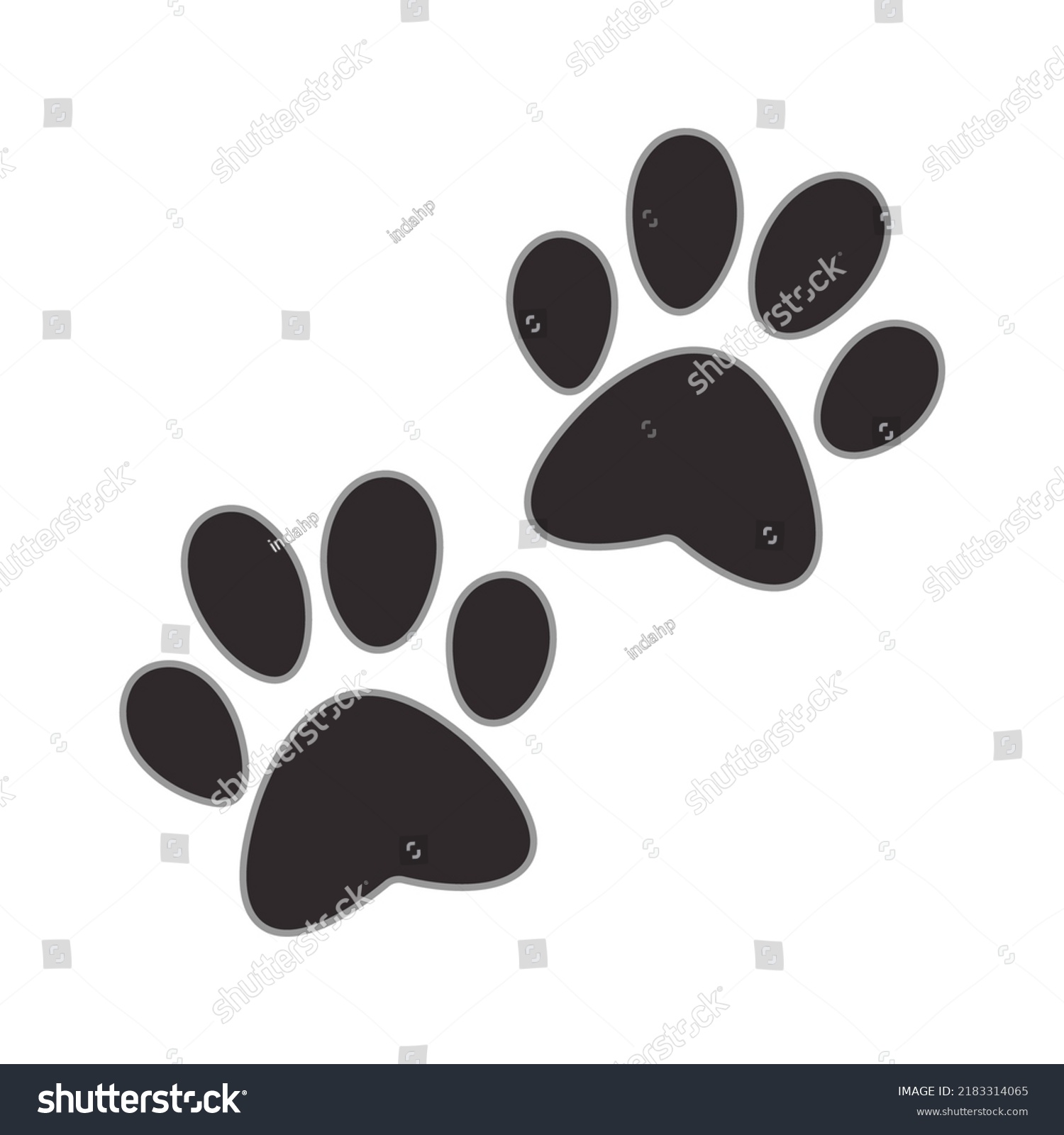 Paw Prints Emoji Icon Flat Design Stock Vector (Royalty Free ...