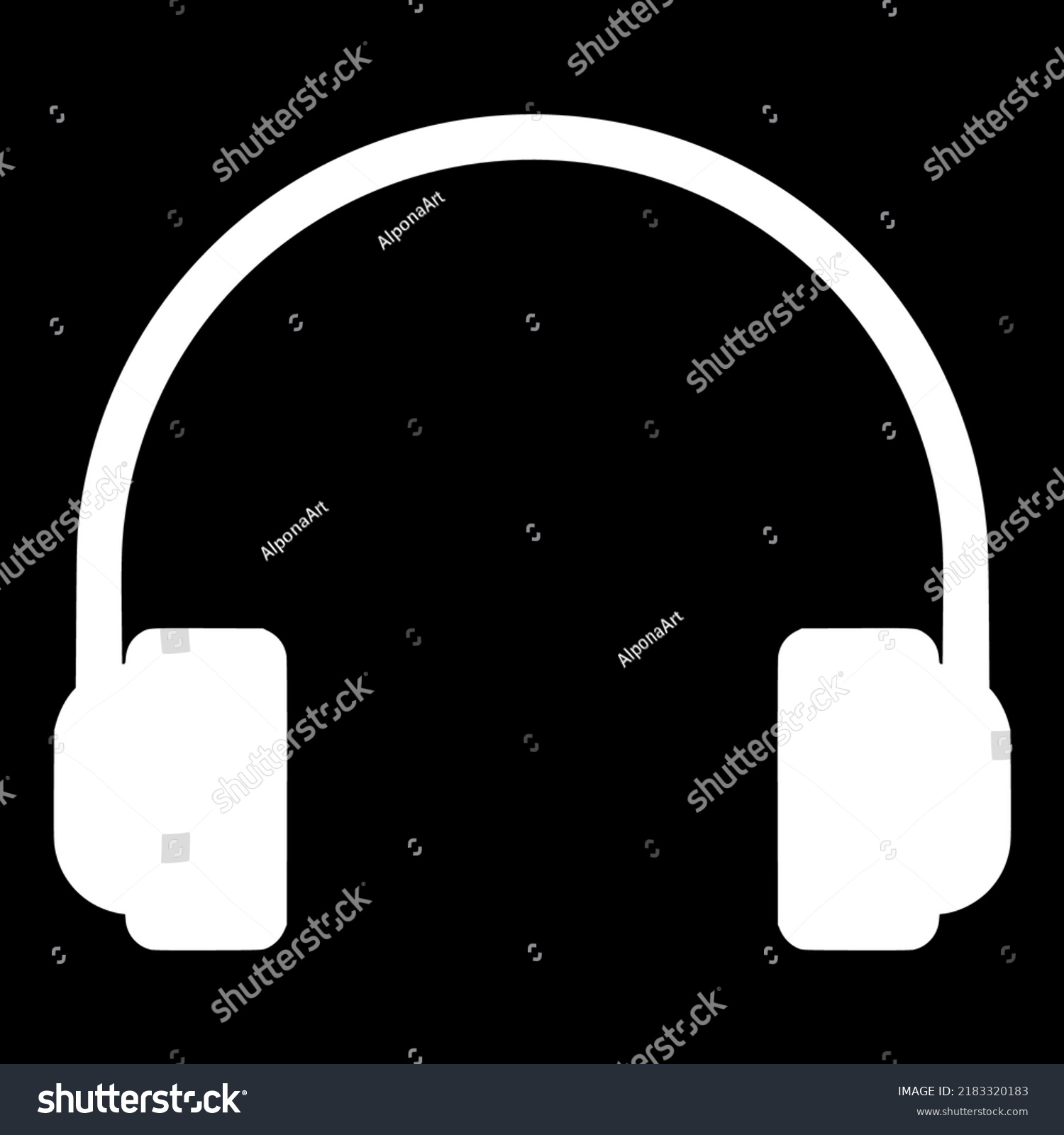 Headphones Material Symbol Minimal Logo Characters Stock Vector ...